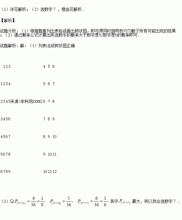 满分8分小明和小颖做掷骰子的游戏规则如下①游戏前每人选一个数字②