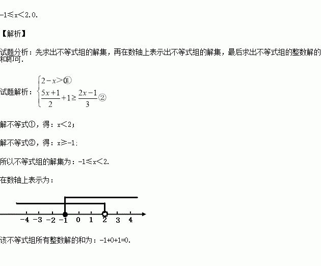 解不等式组