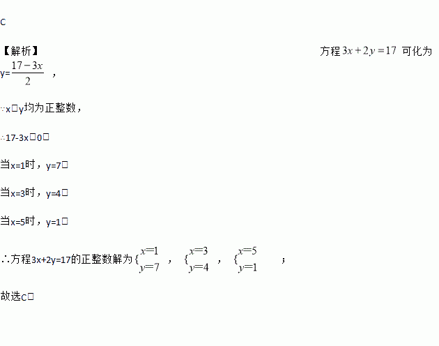 方程的正整数解有