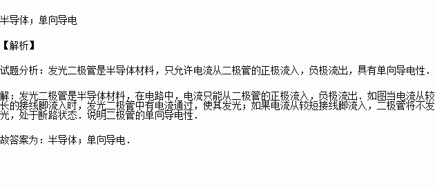 如图所示的发光二极管是一种电子元件.它主要