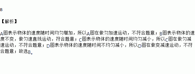 下列速度时间图像中表示匀速直线运动的是