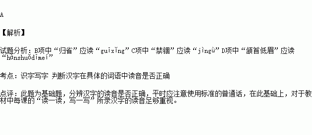 下面各组词语中加点字注音完全正确的一项是(