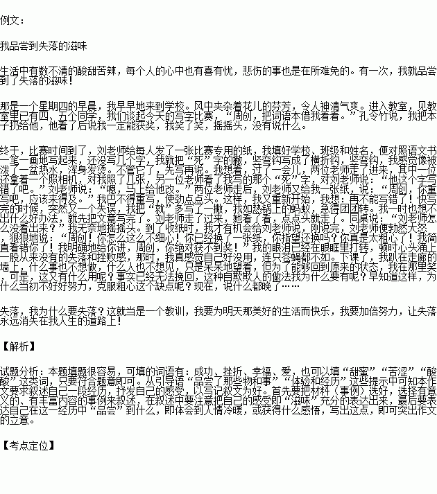 写物的作文500字