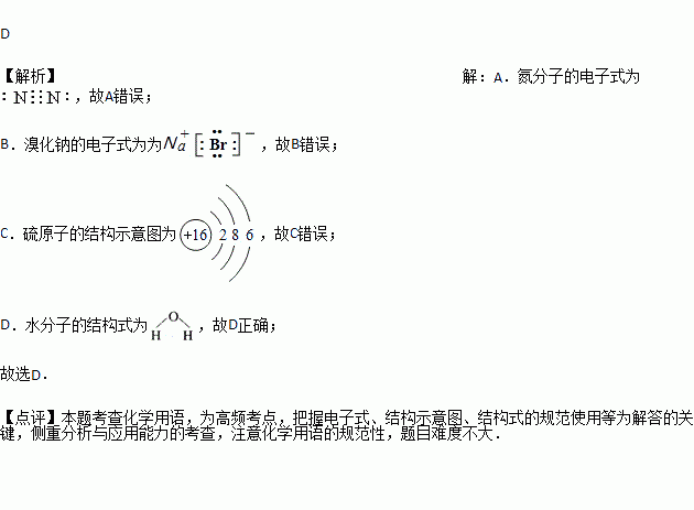 氮分子的电子式: b. 溴化