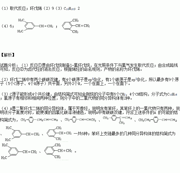 下面是以环戊烷为原料制备环戊二烯的合成路线(1)其中.