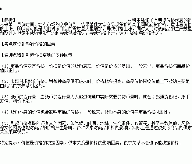 期货价格主要是指在期货市场上通过公开竞价方