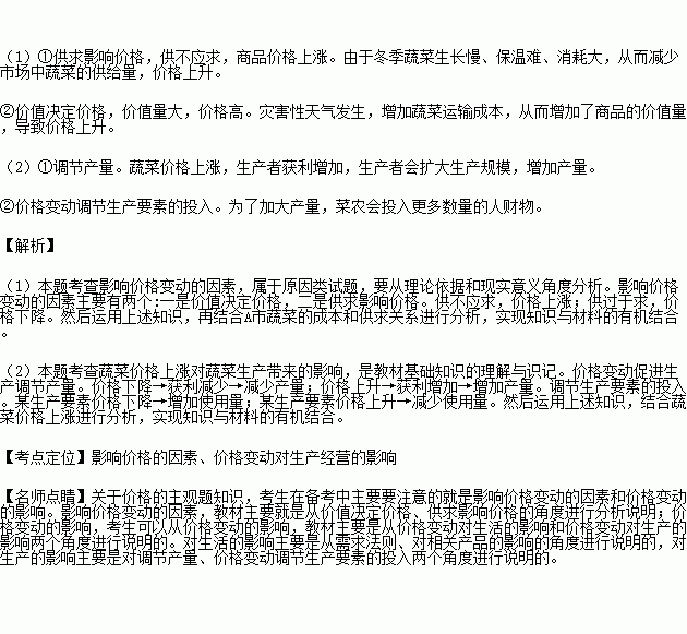 生活中.常见到因为供求关系与价格往往相互影