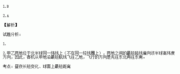 下图为某日某时刻30°N纬线圈和7. 5°W经线