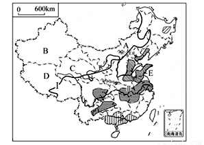 读中国农业的地区分布图.完成下列问题.(1)图中
