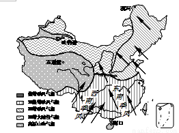 读"中国气候类型分布图,回答下列各题.