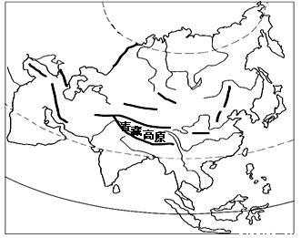 读"亚洲地形图",完成下列各题.