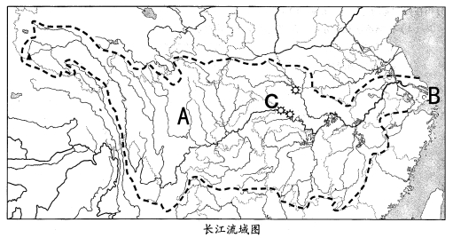 读长江水系图答问题.