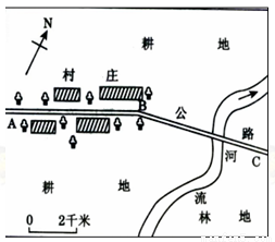 指向标地图 c.经纬网地图 d.