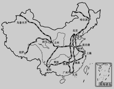 用"▲"在图中标出铁路枢纽郑州.