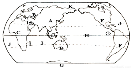 七大洲,四大洋分布图,完成下列题目