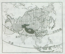 读"亚洲气候类型分布图"完成下列问题.