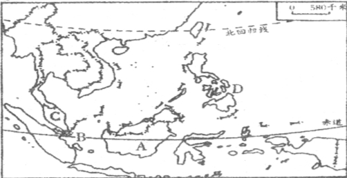 读东南亚图,回答问题.