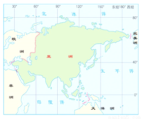 印度洋 d. 大西洋 2.亚洲和北美洲的分界线是( ) a. 白令海峡 b.