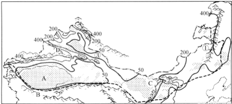 (1)写出图中字母代表的地理事物名称a________ 盆地;b________ 山脉;c