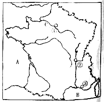 读法国图,完成下列问题.