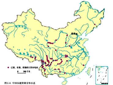 读我国主要大型水电站分布示意图,完成下列各题.