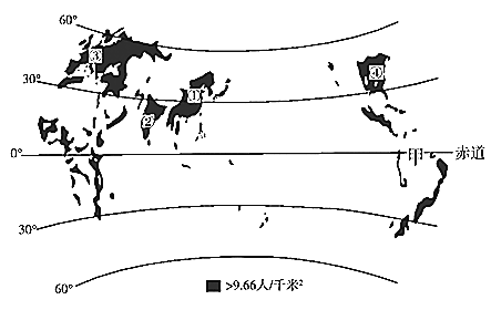 邦奇为揭示世界人口分布问题,在地图上取消陆地和海洋,仅画出人类密集