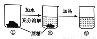 某次蔗糖溶解实验过程如图所示,不考虑水分蒸发,下列判断错误的是