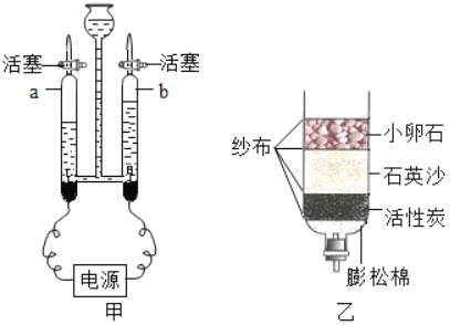 (1)用如图甲装置进行电解水的实验,a中收集到的气体是_____.