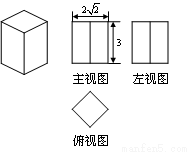 一个长方体的三视图如图所示,若其俯视图为正方形,则这个长方体的高和