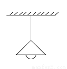 【解析】吊灯受到竖直向下的重力和竖直向上的拉力,作出力的示意图