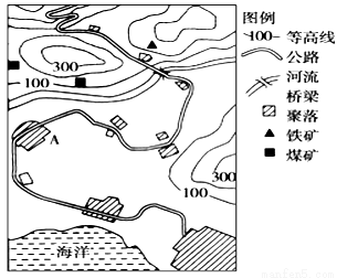 邻矿产资源分布 2.聚落a的发展趋势是( ) a.南北延伸 b.东西延伸 c.