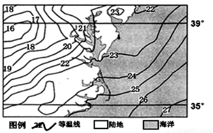 1 下列最可能出现该等温线分布状况的月份和地方时时刻为)a.