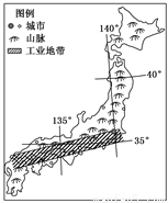 下图是日本地形示意图.读图回答 下面小题1.导