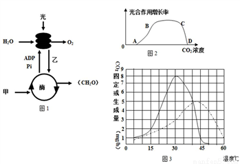 图2表示某光照强度和适宜温度下,光合作用增长率随co2浓度变化的情况