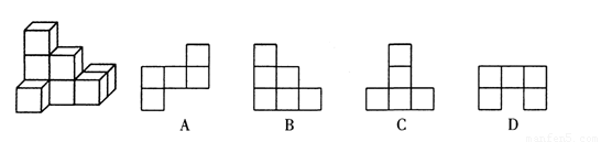 左图是由八个相同小正方体组合而成的几何体.则其主