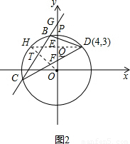 已知⊙O过点D(4.3).点H与点D关于y轴对称.