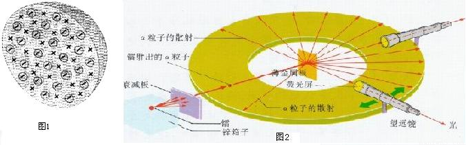 粒子轰击金箔实验汤姆生原子模型原子模型卢瑟福α粒子散射实验卢瑟福