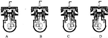 如图所示是四冲程汽油机的一个工作循环示意图,其中属于做功冲程的是