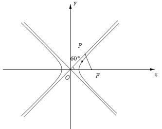 双曲线的右焦点.点是渐近线上的点.且.则= . 题