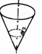 如图,有一空心圆锥面开口向上放置着,圆锥面绕竖直方向的几何对称轴