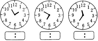 从左到右写出钟面上所指示的时间