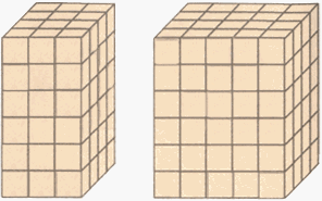 算一算右边的两堆小方块一共多少块