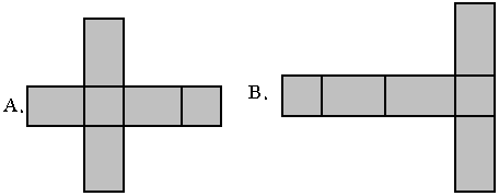下列各图中,哪几个是长方体表面的展开图?是的在括号内画"√".
