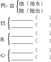 照样子,先将下面的字加上不同的偏旁组成新字,再组词.