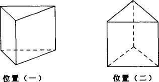 如图,画出正三棱柱在这两种位置时视图.