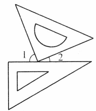 9.一副三角板按如图所示的方式摆放,且∠1比∠2大50