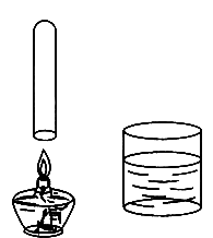 如图所示将试管口朝下放在酒精灯火焰上方加热35s后立刻竖直插入盛水