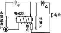 图是温度自动报警器的原理图当温度升高到警戒温度t时