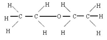 其中短线表示原子间的连接(例如水分子的结构可表示为h-o-h),乙醚是由