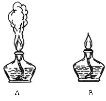 下图两个酒精灯内分别盛有酒精和煤油其中一个燃烧时冒黑烟回答下列